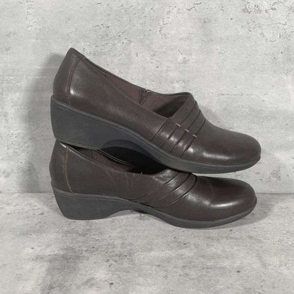 Bass Womens Lite Eleanor Loafer Brown Leather Pleated Slip On Shoes Size 9 M EUC - Picture 5 of 7